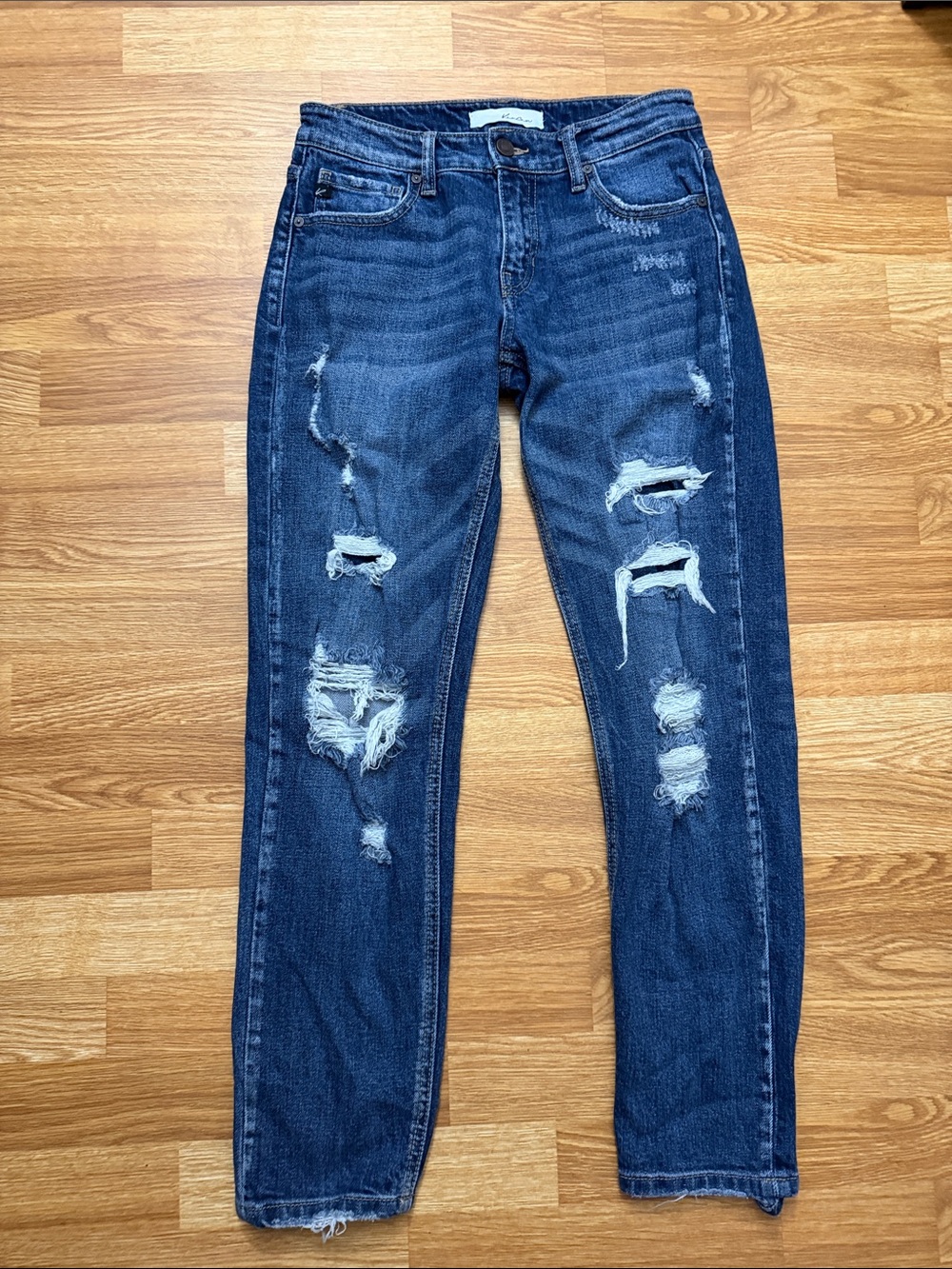 KanCan Dark Indigo Distressed Skinny Jeans